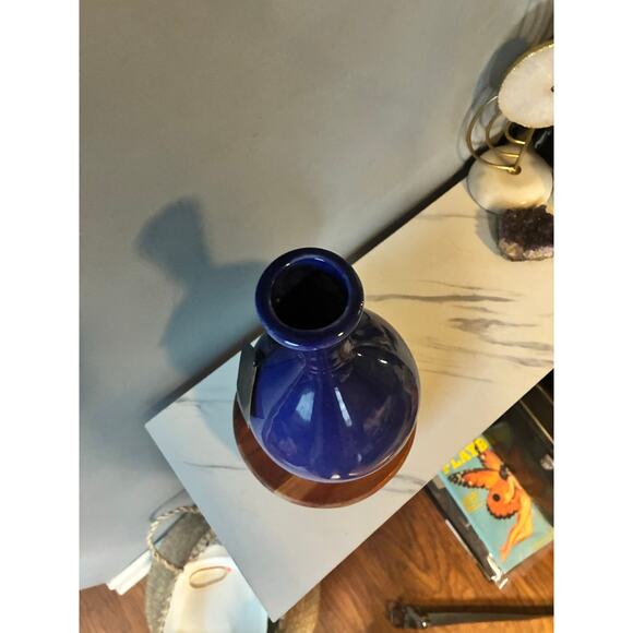 Vintage Royal Haeger Cobalt Blue Gourd Vase — Original Tags & Stickers — 1998 - Picture 6 of 8